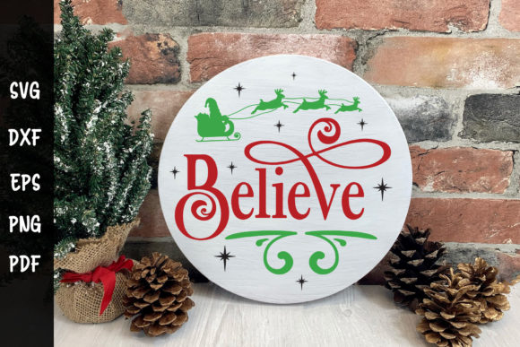 Believe SVG Christmas Round Sign SVG Review