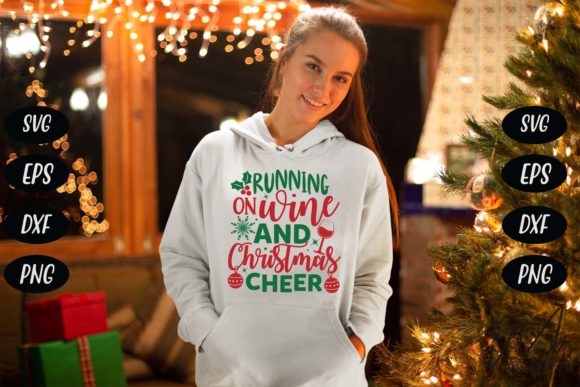 Running on Wine and Christmas Cheer Svg